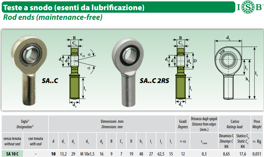 SA10C Rod End Bearing